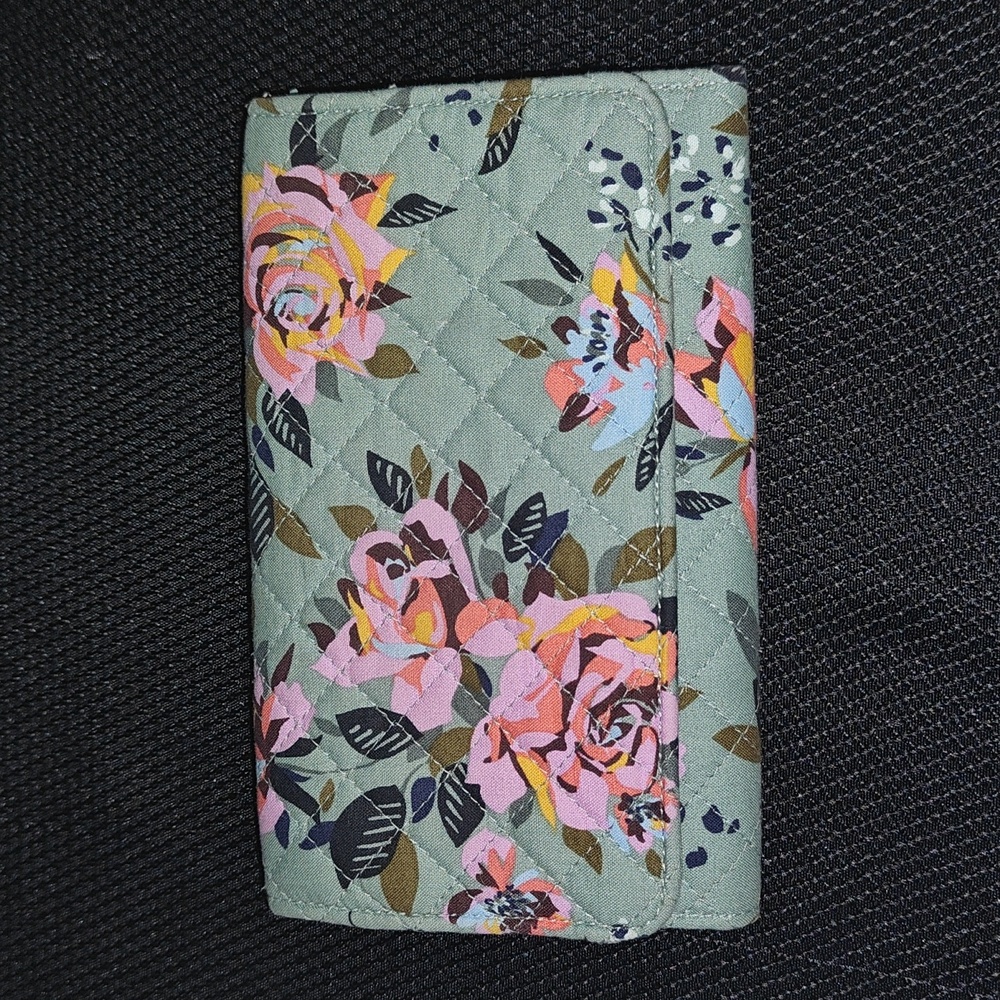 Vera Bradley Rosy Outlook Iconic Trifold Clutch Wallet